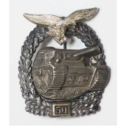 RD4803.)LUFTWAFFE NUMBERED PANZER ASSAULT BADGE FOR FIFTY ENGAGMENTS