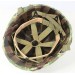 US4908.)WWII M-1 HELMET WITH USMC CAMOUFLAGE COVER