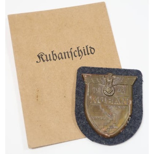 RD4945.)LUFTWAFFE KUBAN CAMPAIGN SHIELD WITH PAPER ISSUE PACKET