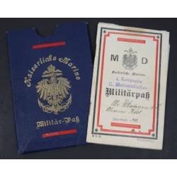 G4975.)IMPERIAL PRUSSIAN KAISERMARINE SAILOR'S MILITARY PASS AND COVER