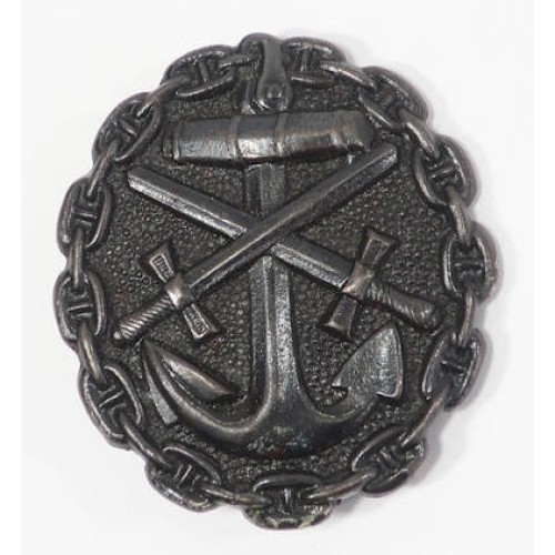 G143.)WWI PRUSSIAN KAISERMARINE TYPE 1914 WOUND BADGE IN BLACK