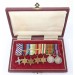 OC4102.)CASED WWII BRITISH RAF 7-PLACE MINIATURE MEDAL GROUPING