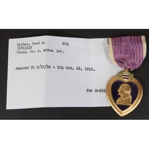 US4660.)WWI PURPLE HEART MEDAL, NAME-ENGRAVED