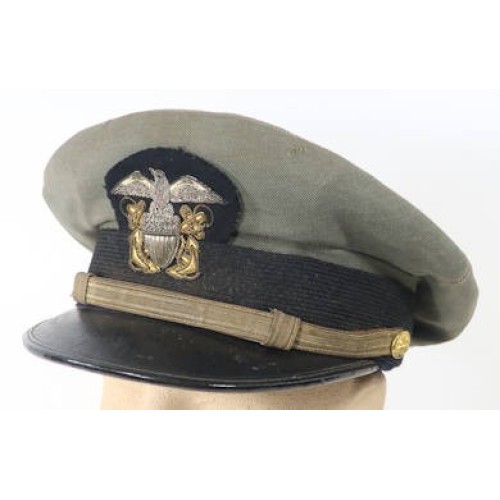 US4659.)WWII USN AVIATION OFFICER'S VISOR CAP