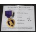 US4663.)CASED WWII PURPLE HEART MEDAL, NAME ENGRAVED KIA