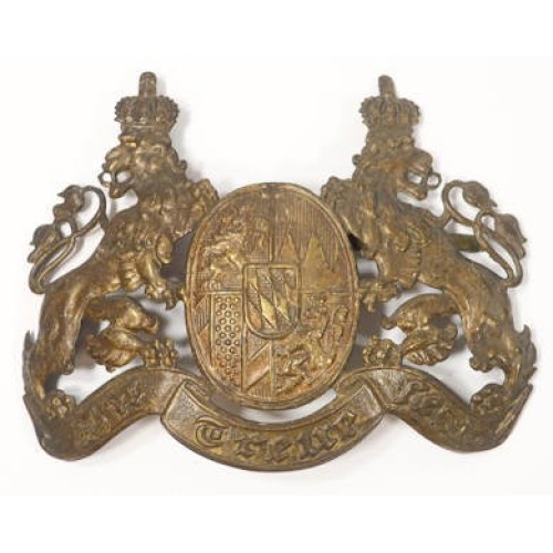 G236.)IMPERIAL BAVARIAN ENLISTED RANKS SPIKED HELMET PLATE