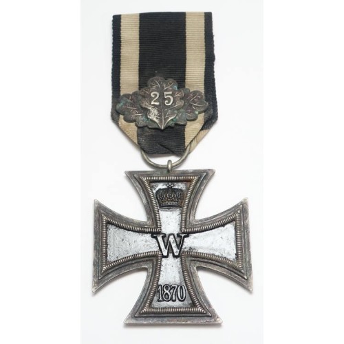 G244.)1870 IRON CROSS 2nd CLASS WITH 25-YR ANNIVERSARY CLASP